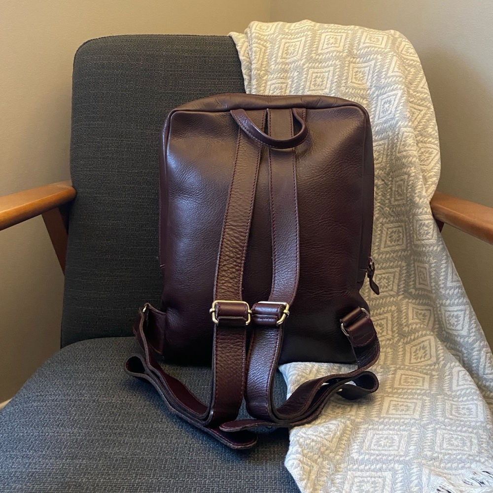 Mossi Leather Backpack - Deep Burgundy - Picture 2 of 11